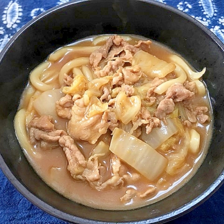 白菜と豚肉のカレーうどん